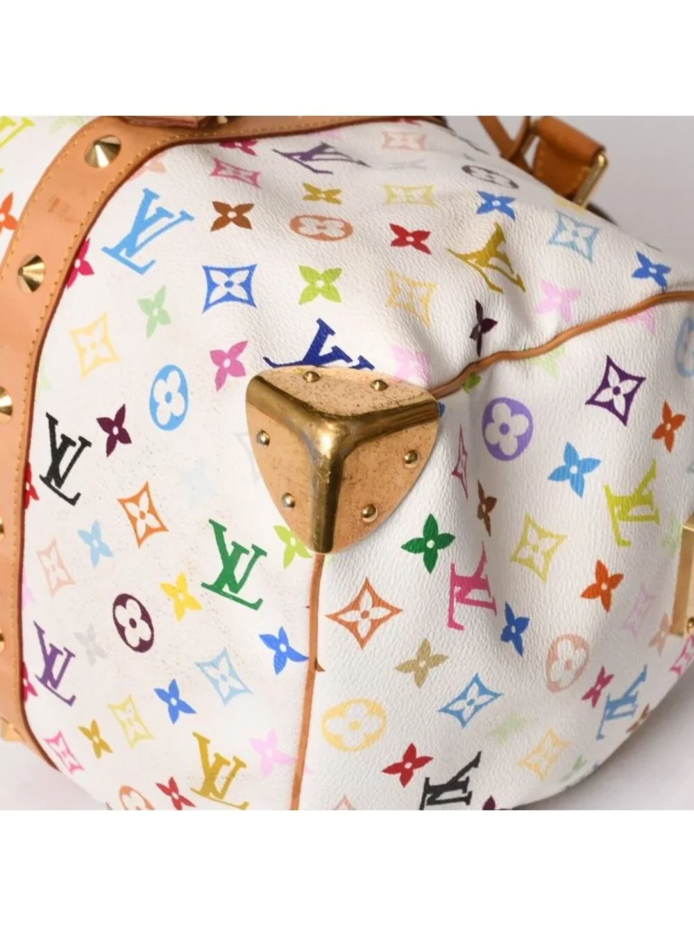 Louis Vuitton Keepall 45 Boston Bag Monogram Multicolor White Takashi Murakami